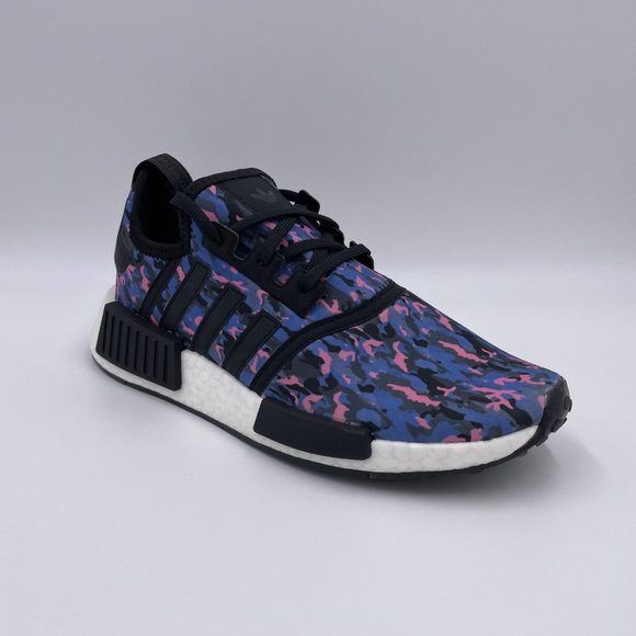 adidas NMD R1 Black / White / Blue Womens Shoes - Picture 7 of 8